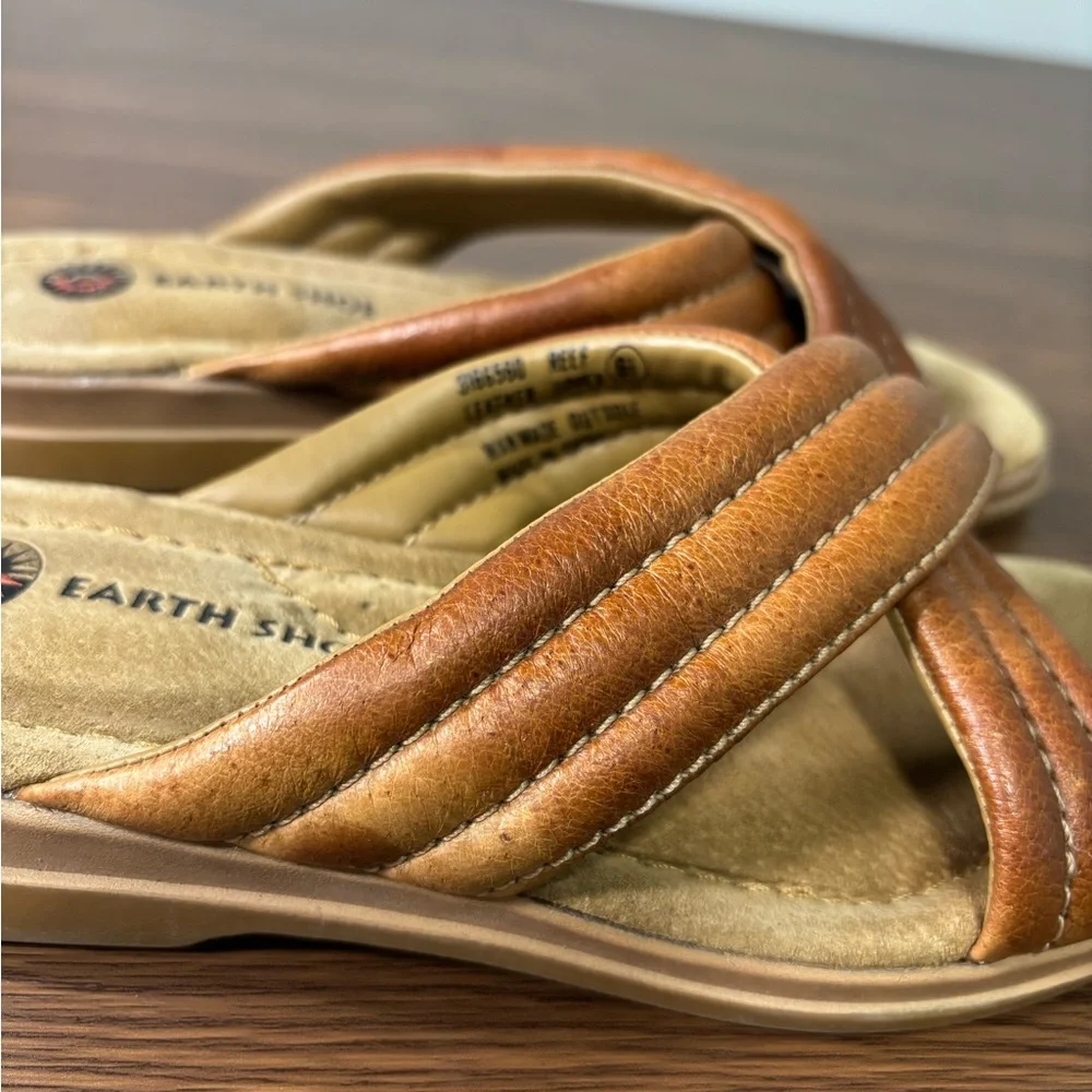 Earth Shoe- Reef-‎ Brown Leather Sandals Size 6.5